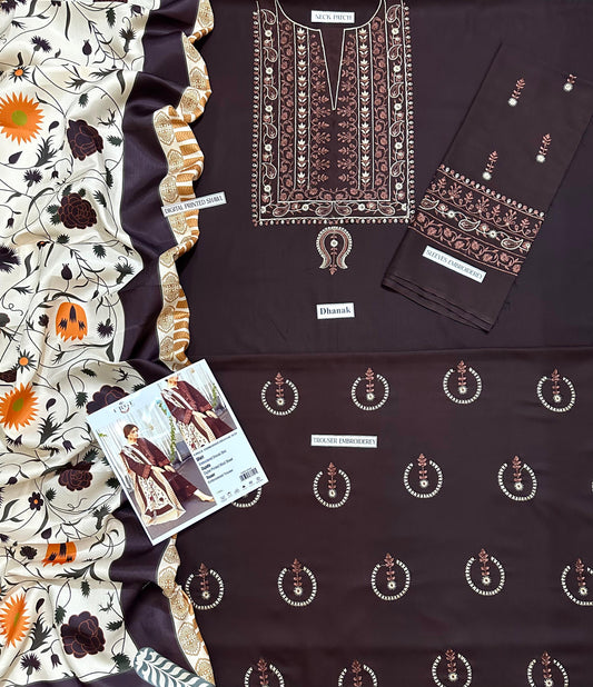 DHANAK EMBROIDERY 3PC