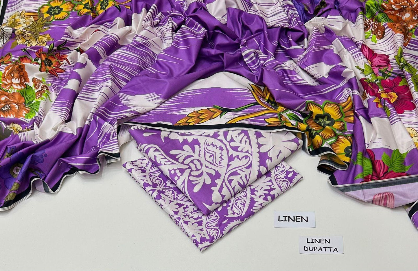 3PC LINEN UNSTITCHED