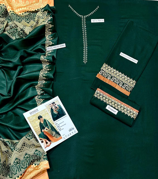 DHANAK EMBROIDERY 3PC