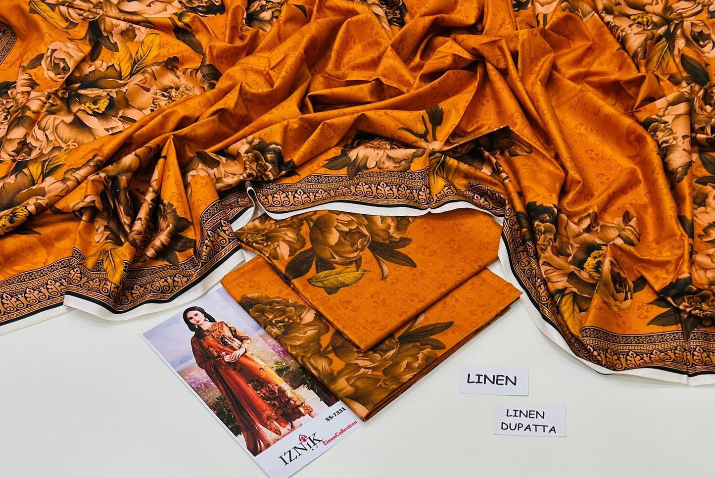 3PC LINEN UNSTITCHED