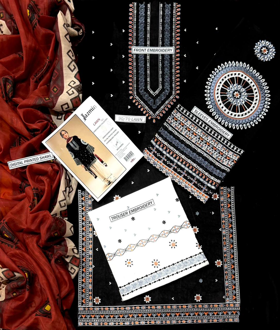 LAWN EMBROIDERY 3PC