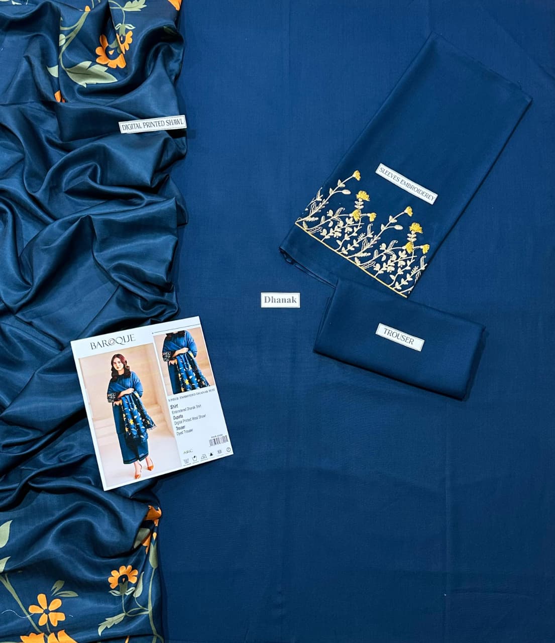 DHANAK EMBROIDERY 3PC