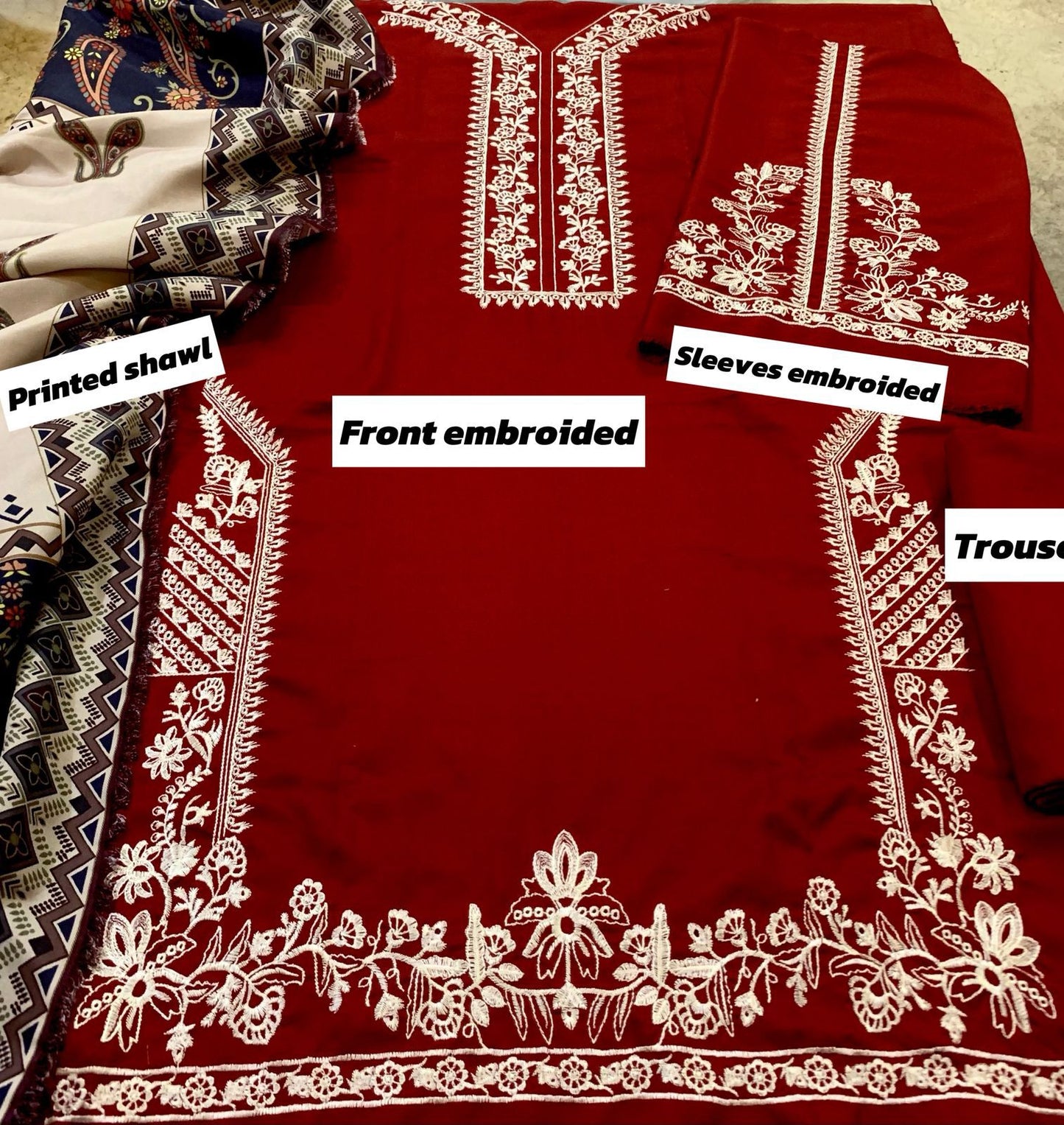 DHANAK EMBROIDERY 3PC