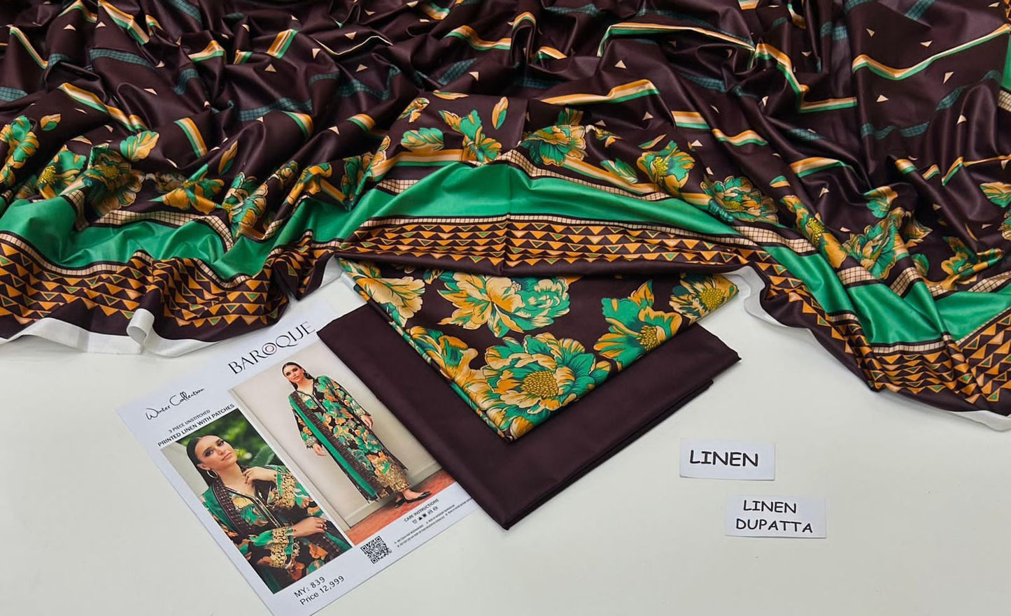 3PC LINEN UNSTITCHED