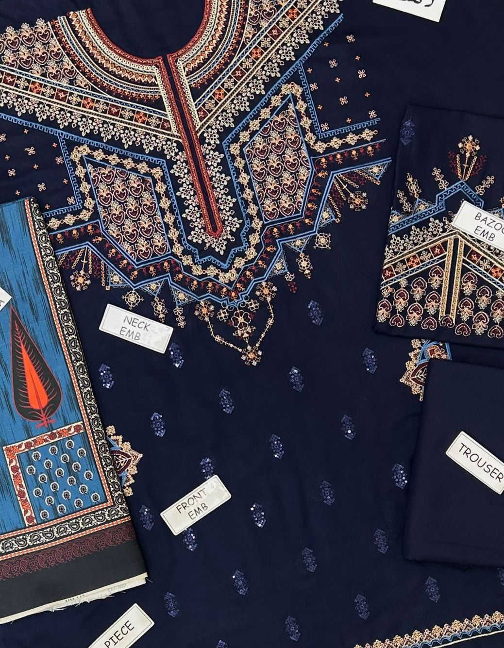 DHANAK EMBROIDERY 3PC