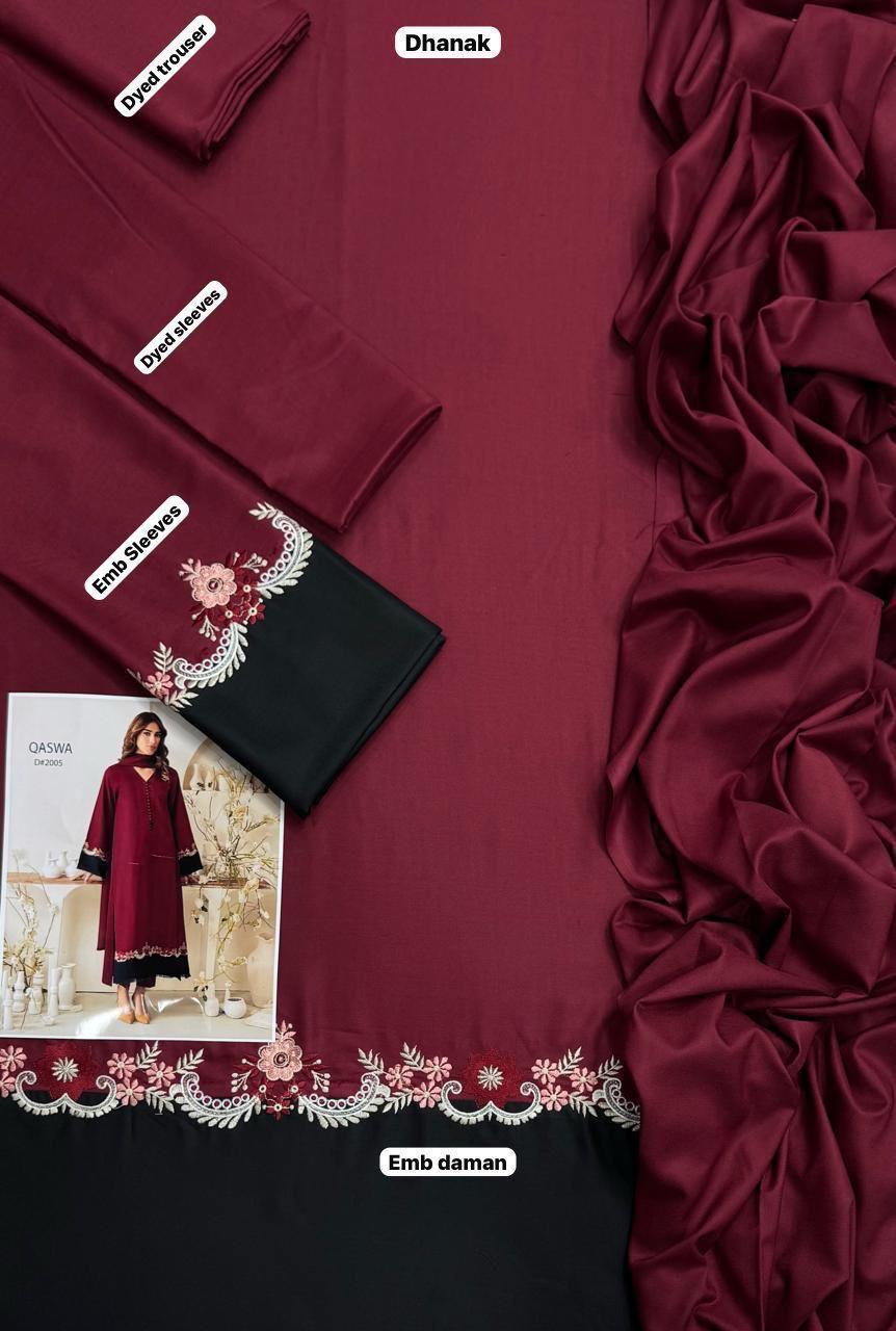 DHANAK EMBROIDERY 3PC