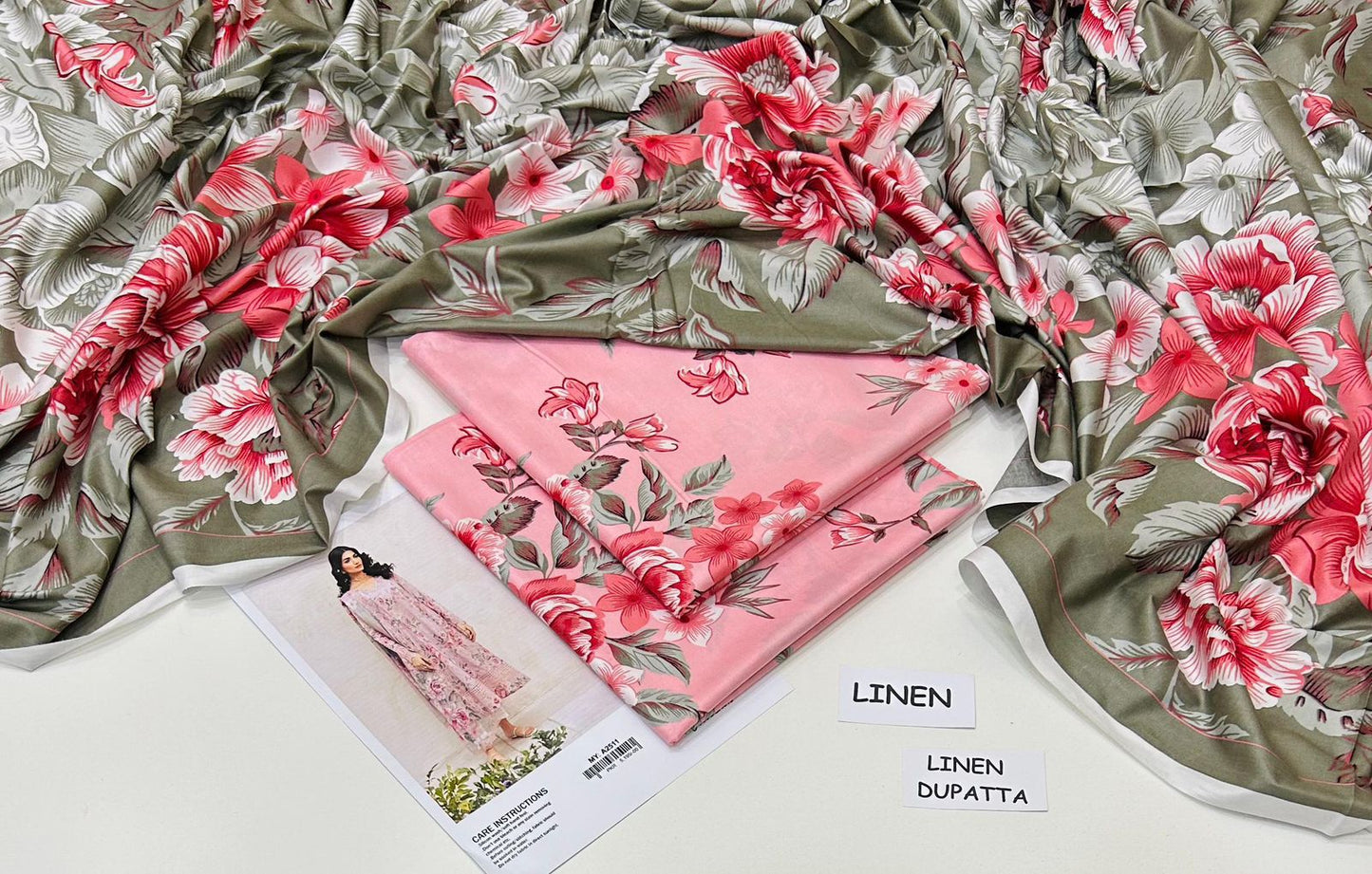 3PC LINEN UNSTITCHED