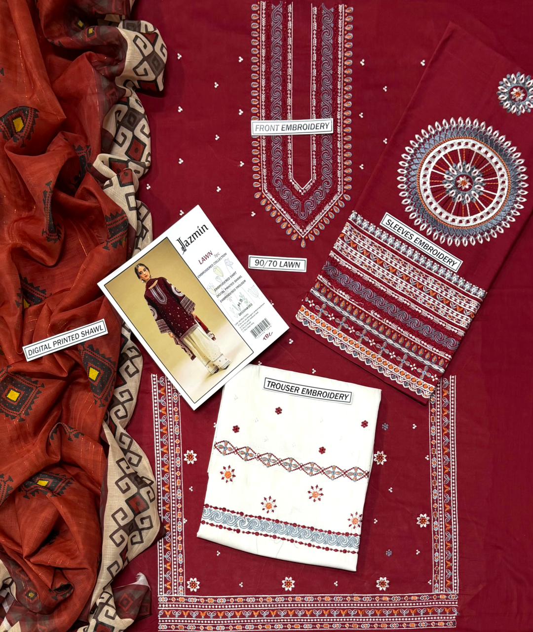 LAWN EMBROIDERY 3PC