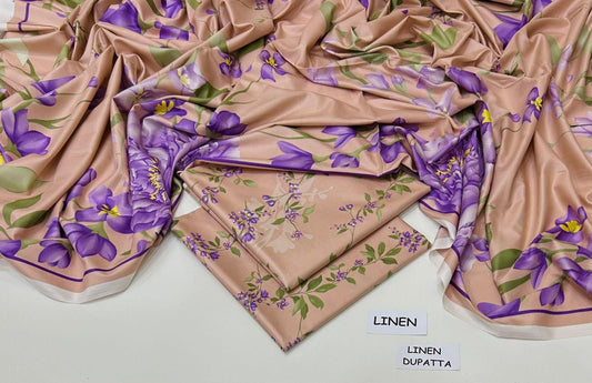 3PC LINEN UNSTITCHED