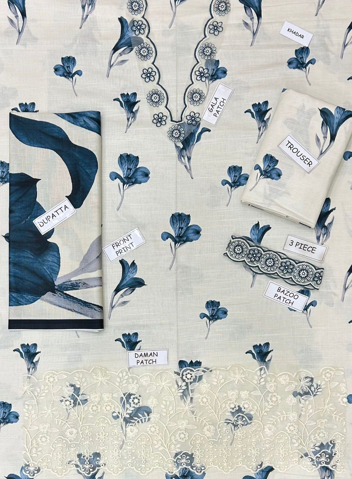 3PC KHADDAR UNSTITCHED