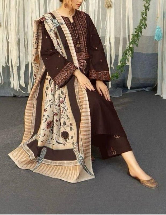 DHANAK EMBROIDERY 3PC