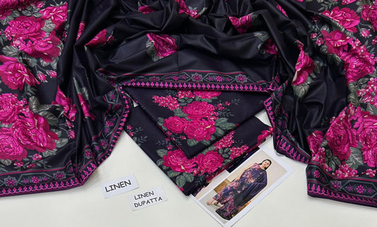 3PC LINEN UNSTITCHED