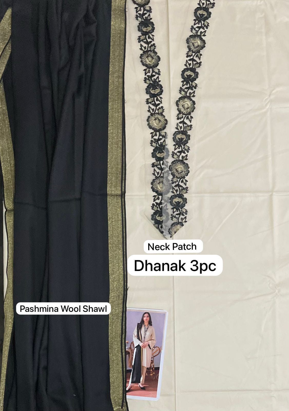 DHANAK EMBROIDERY 3PC