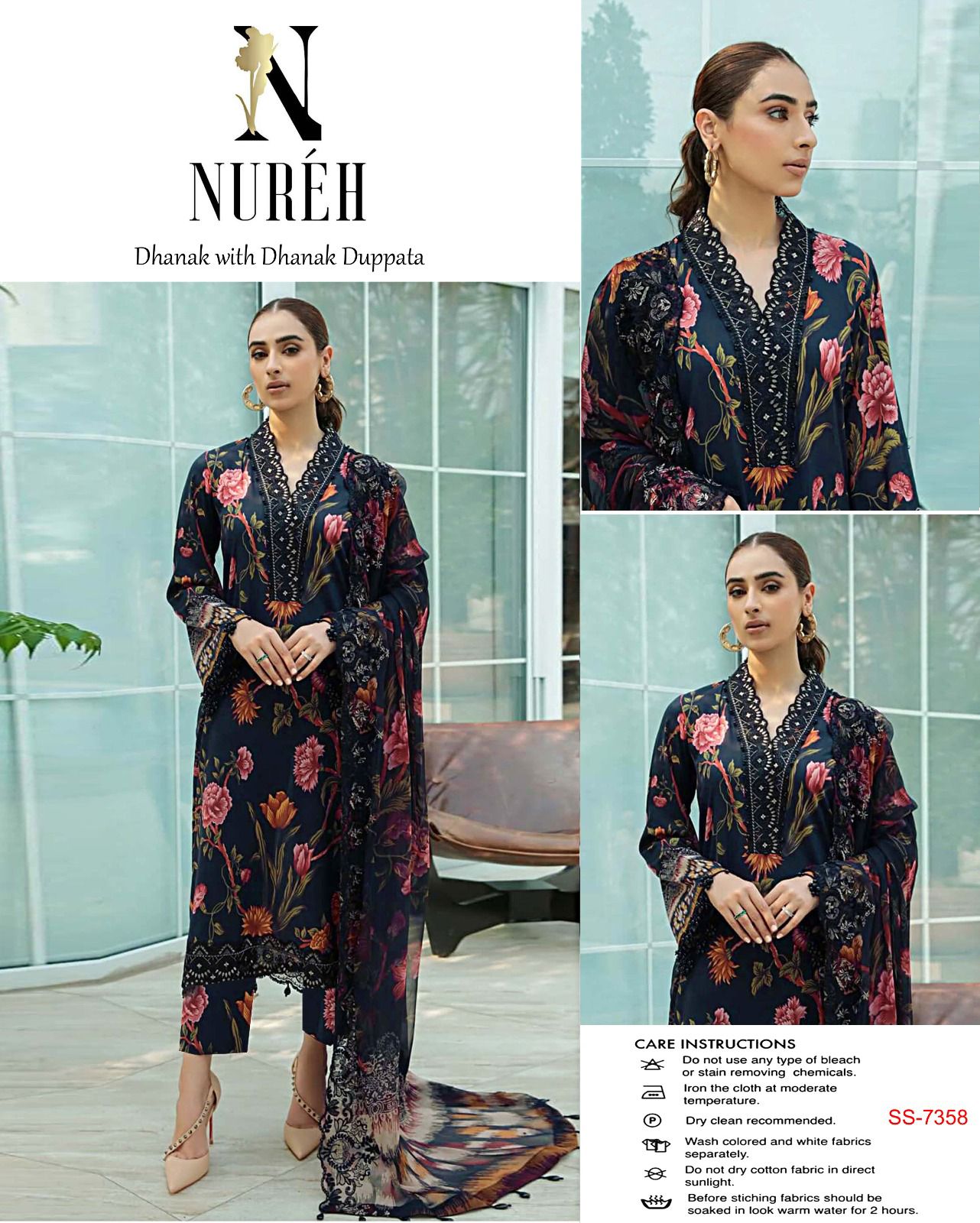 3PC DHANAK PATCHWORK