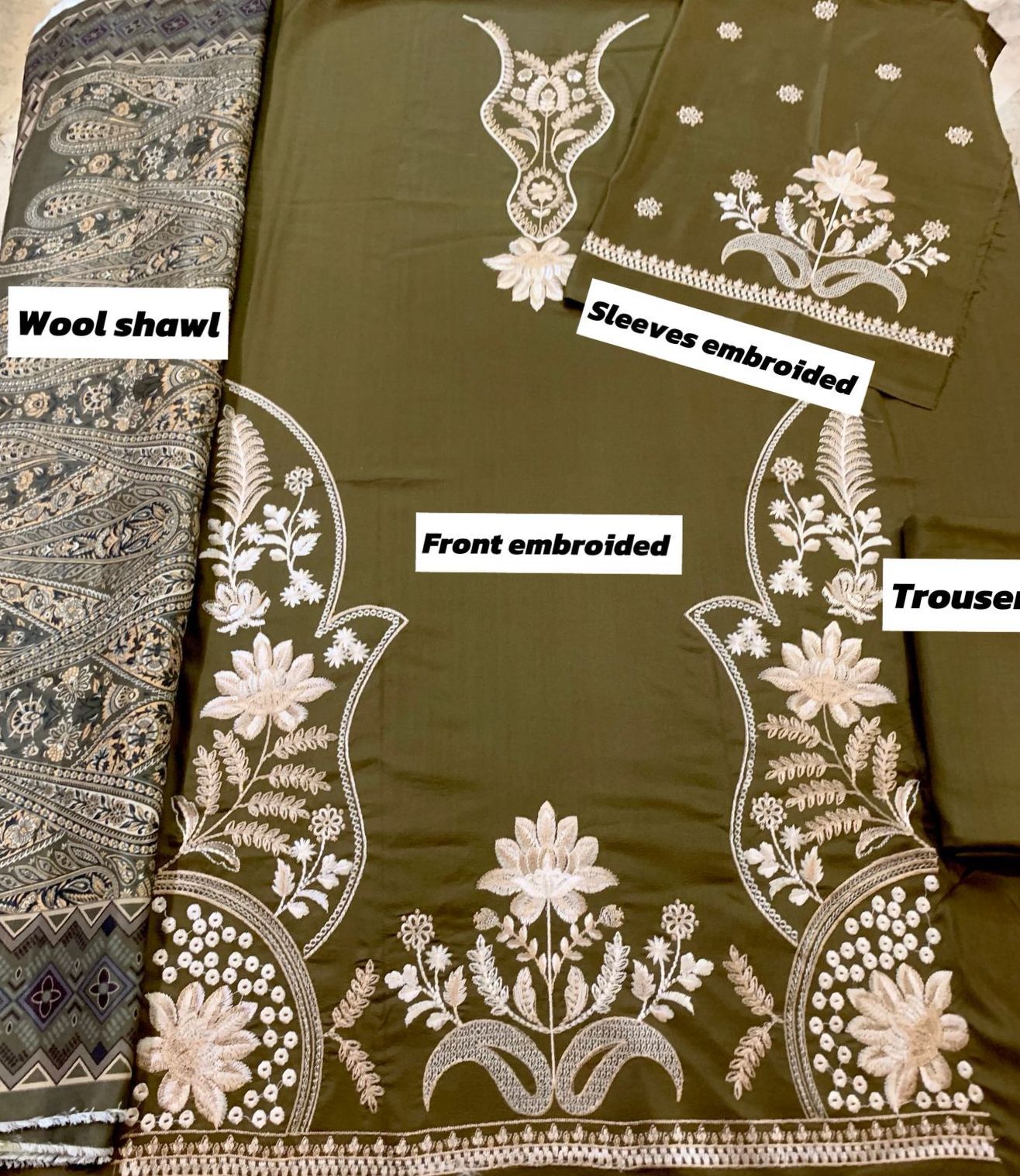 DHANAK EMBROIDERY 3PC
