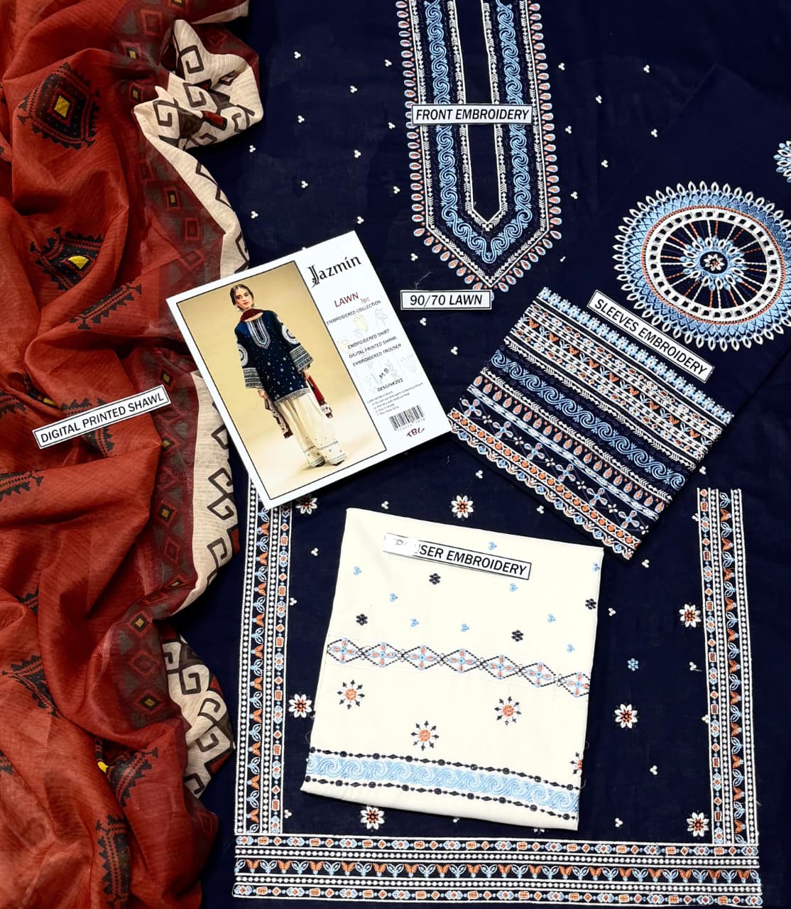 LAWN EMBROIDERY 3PC