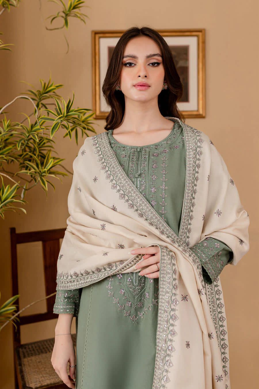DHANAK EMBROIDERY 3PC