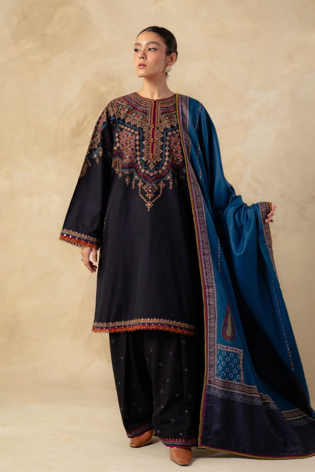 DHANAK EMBROIDERY 3PC