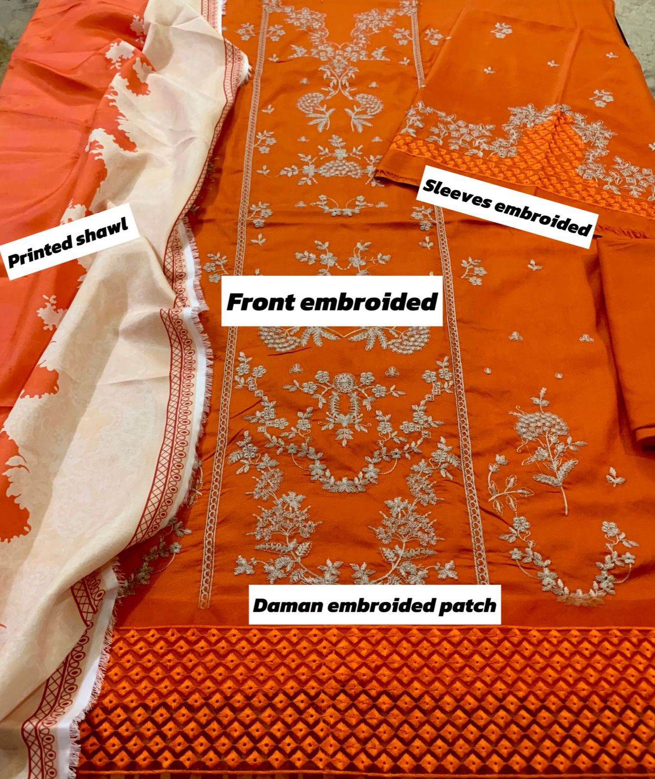 DHANAK EMBROIDERY 3PC