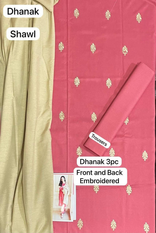 DHANAK EMBROIDERY 3PC