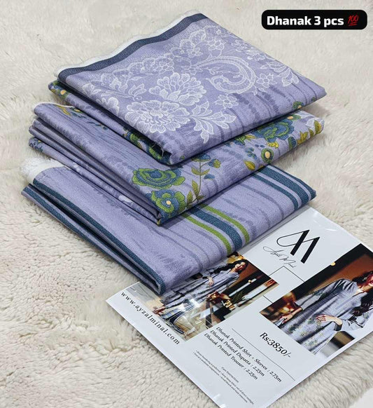 DHANAK UNSTITCHED 3PC