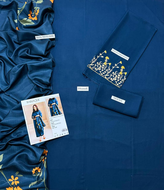 DHANAK EMBROIDERY 3PC