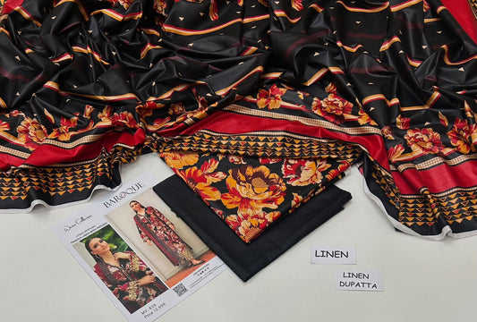 3PC LINEN UNSTITCHED