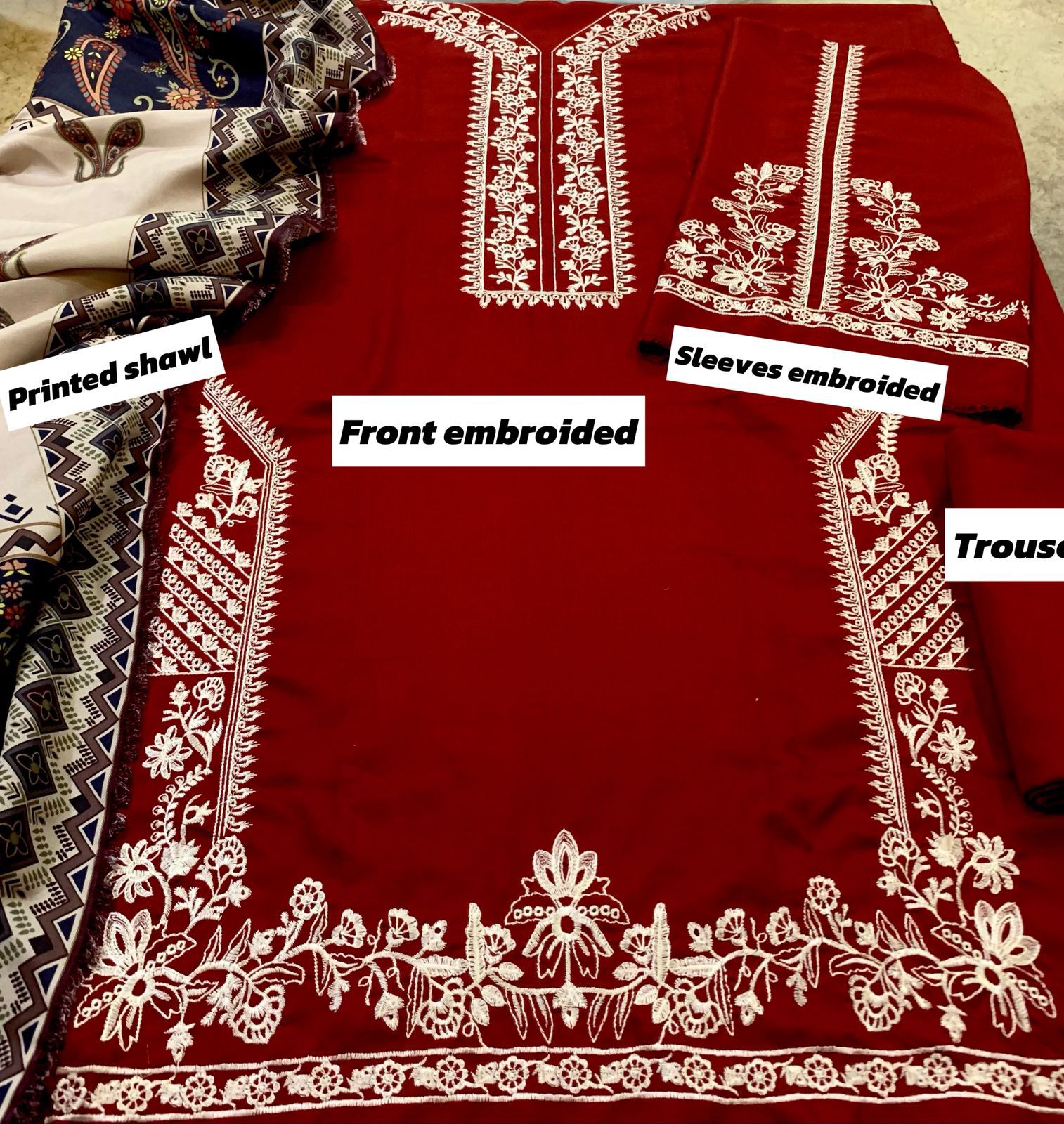 DHANAK EMBROIDERY 3PC