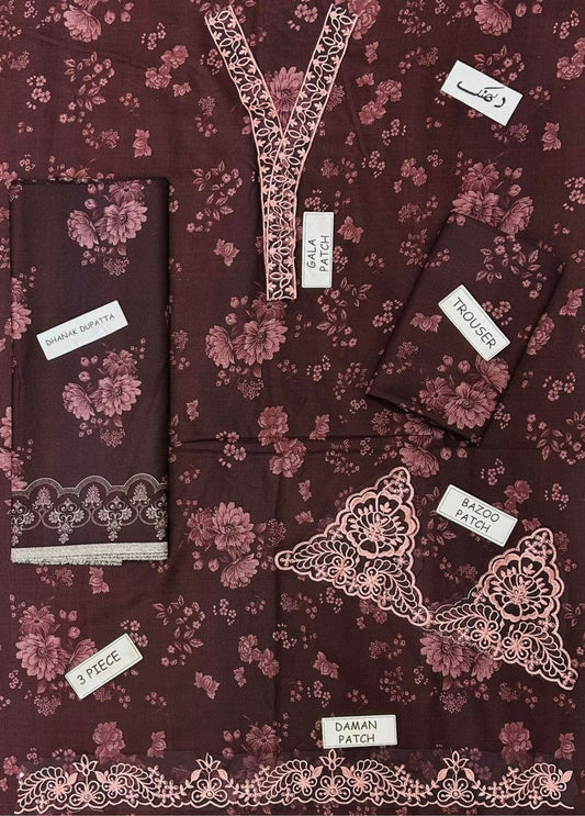 3PC DHANAK PATCHWORK