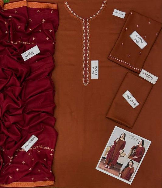 DHANAK EMBROIDERY 3PC