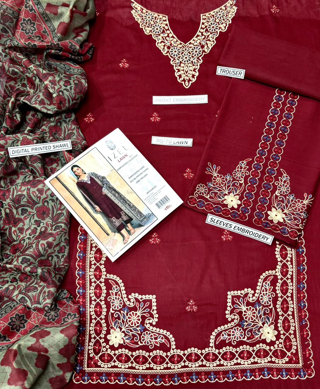 LAWN EMBROIDERY 3PC
