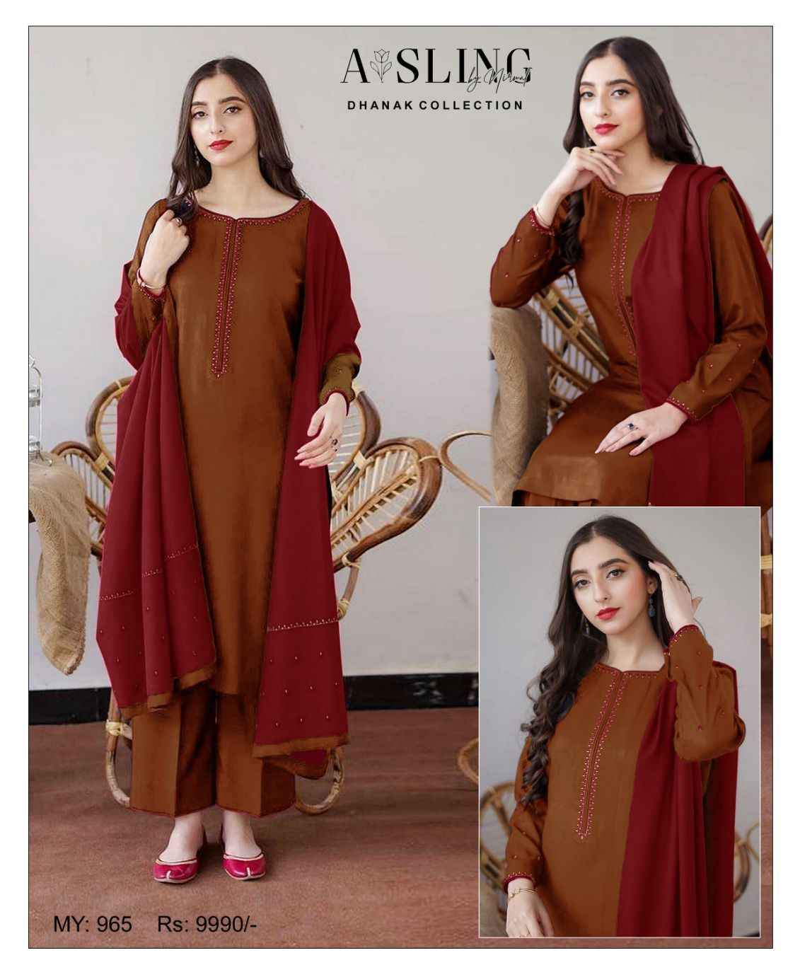 DHANAK EMBROIDERY 3PC