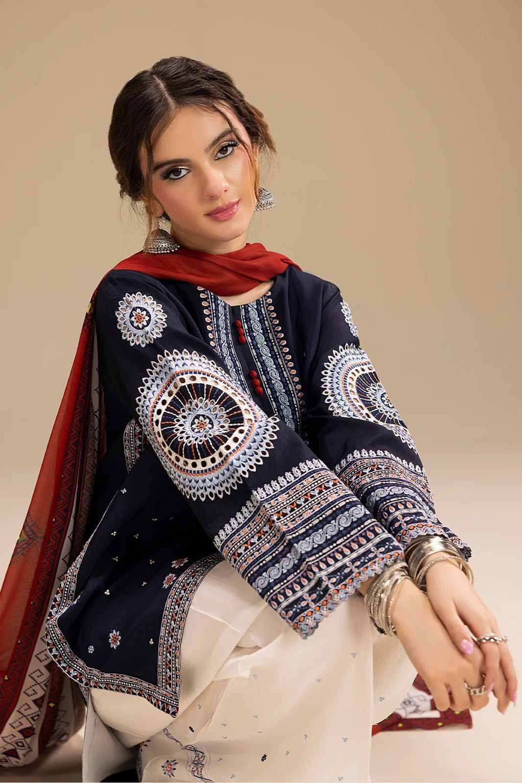 DHANAK EMBROIDERY 3PC