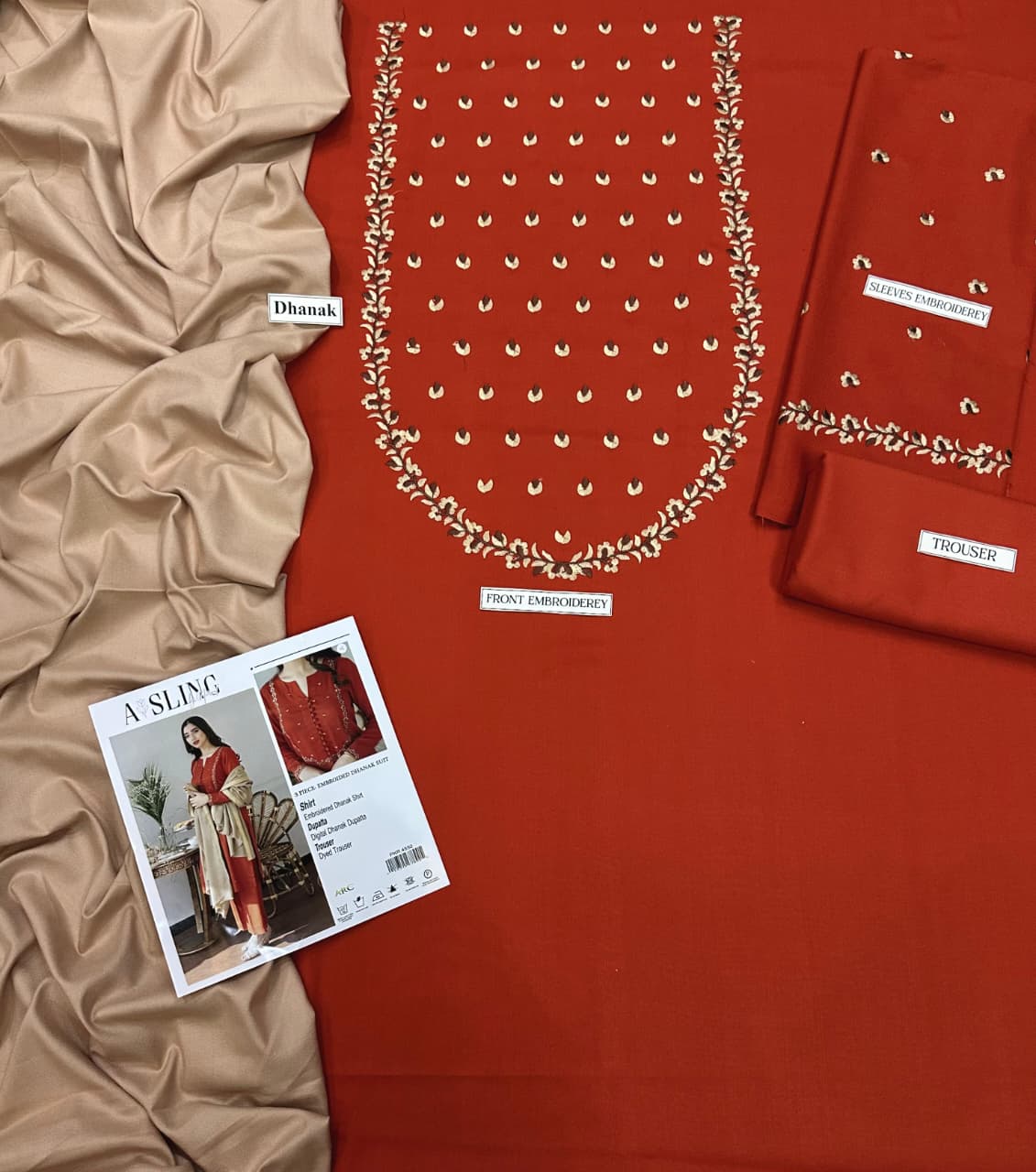 DHANAK EMBROIDERY 3PC