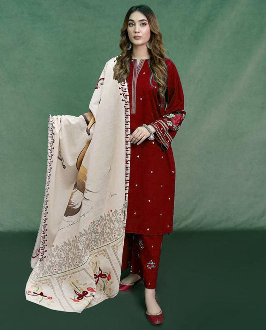 DHANAK EMBROIDERY 3PC