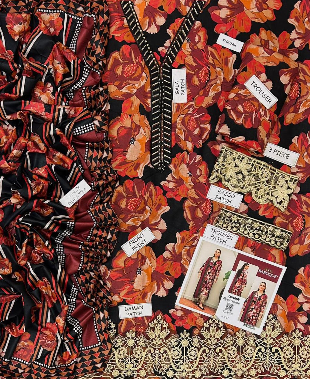 BAROQUE KHADDAR 3PC