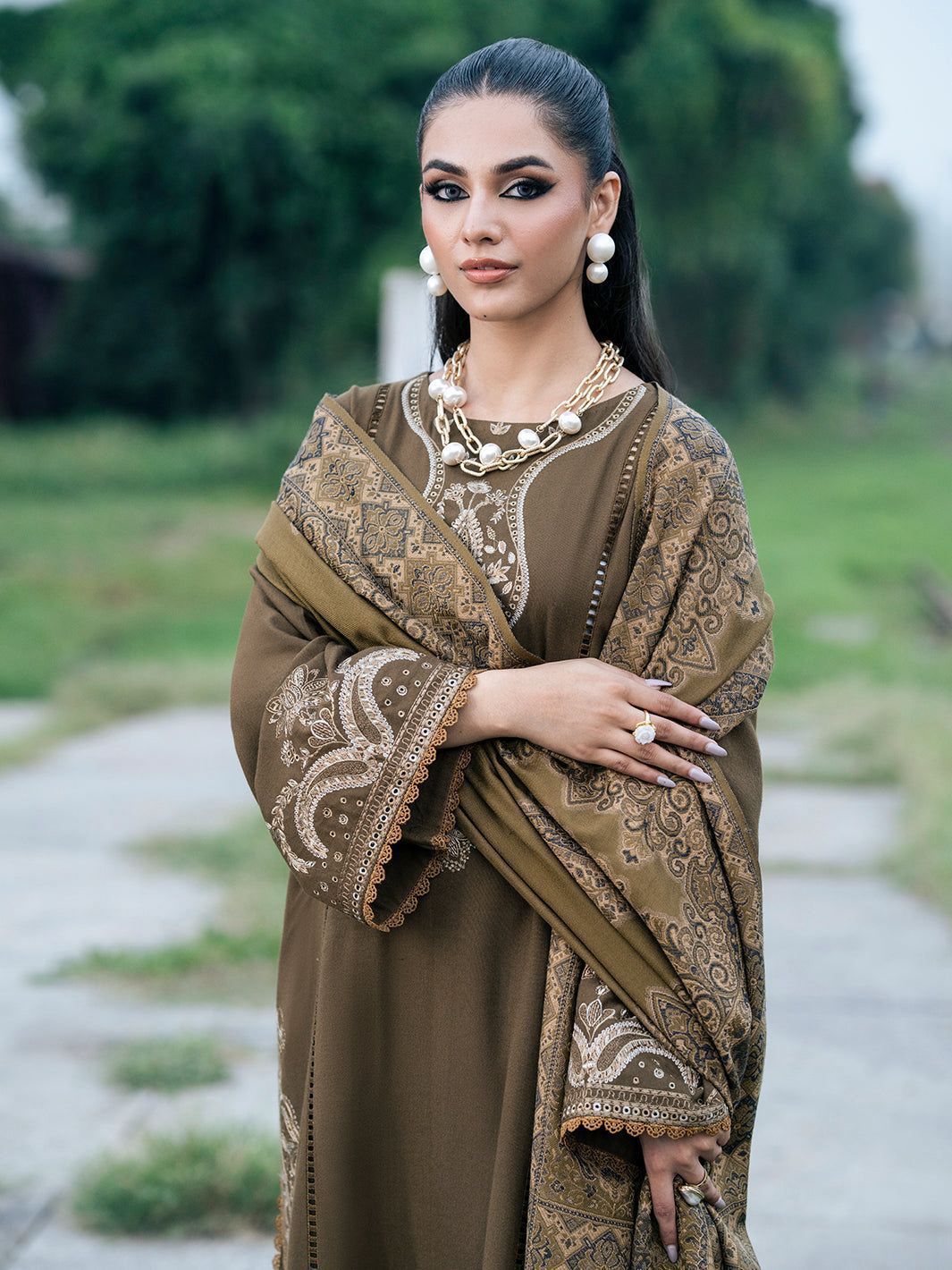 DHANAK EMBROIDERY 3PC