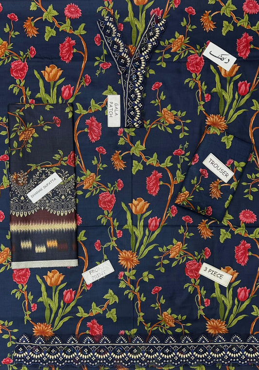 3PC DHANAK PATCHWORK