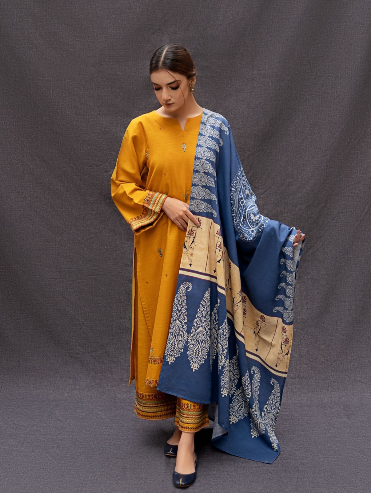 DHANAK EMBROIDERY 3PC