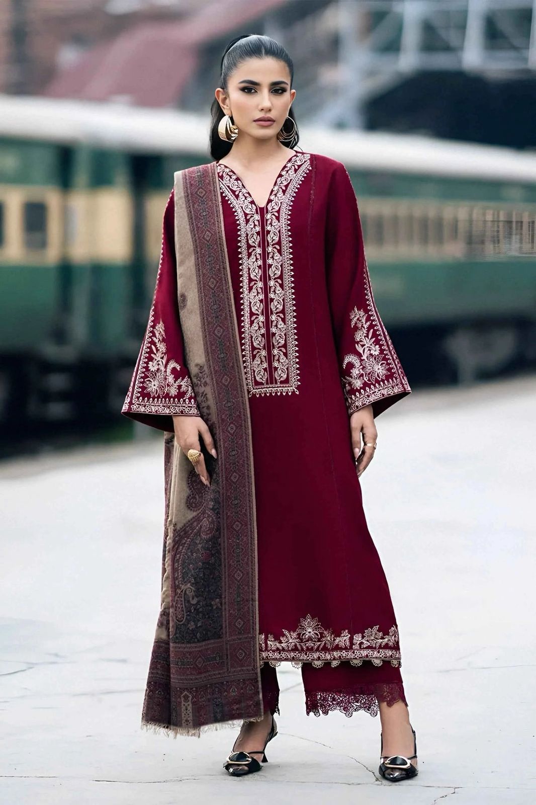 DHANAK EMBROIDERY 3PC