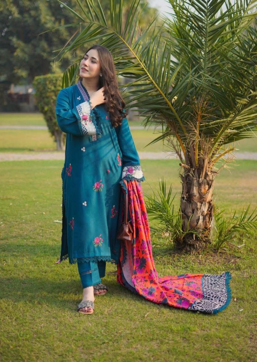 DHANAK EMBROIDERY 3PC